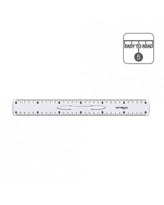 Rigla/Liniar Keyroad plastic, 30 cm, transparent blister [2]