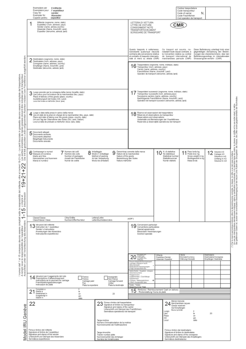 Scrisoare de transport CMR, A4, autocopiativ, 4 exemplare [2]