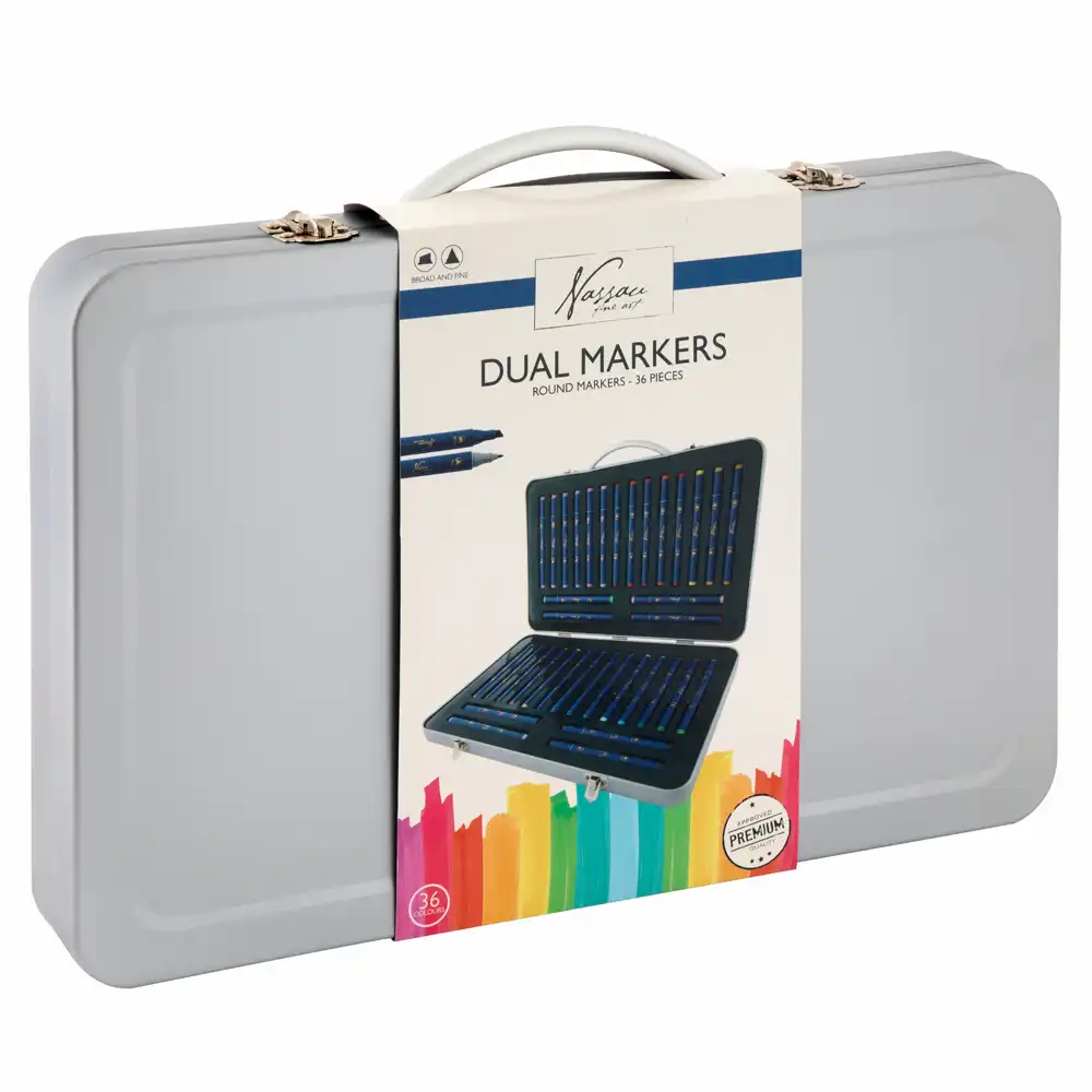 Set 36 markere Creative Craft, 2 capete in cutie metal [3]