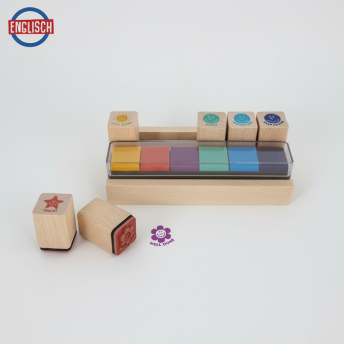 Stampile din lemn cu cerneala pt.profesori, mesaje de recompensa, Trendhaus set 6 bucati [5]