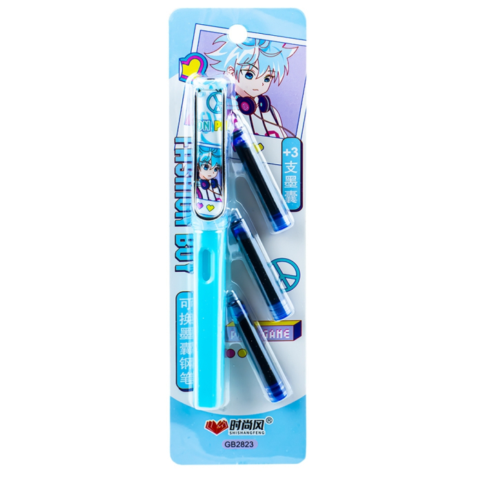 Stilou cu 3 rezerve pe blister, Fashion Boy [4]