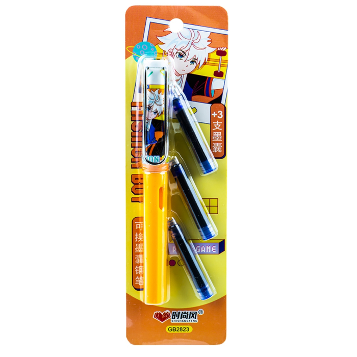 Stilou cu 3 rezerve pe blister, Fashion Boy [3]