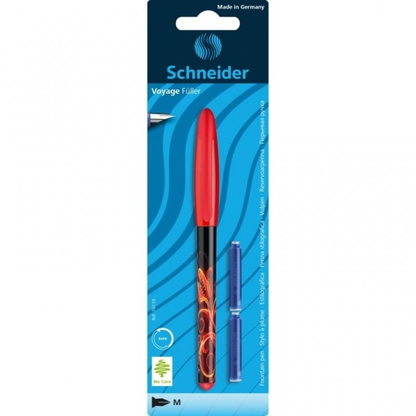 Stilou Schneider Voyage, penita iridium M, alimentare rezerve, corp plastic, blister (+2 rezerve) [1]