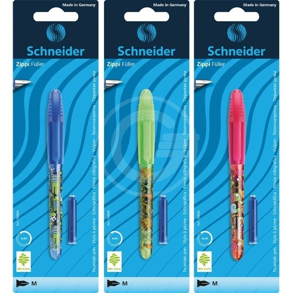 Stilou Schneider Zippi, penita iridium M, alimentare rezerve, corp plastic diverse culori, blister (+1 rezerva) [1]