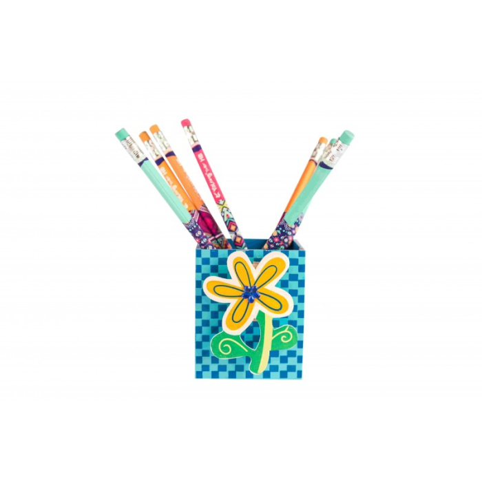 Suport scolar instrumente de scris din lemn, floare [2]