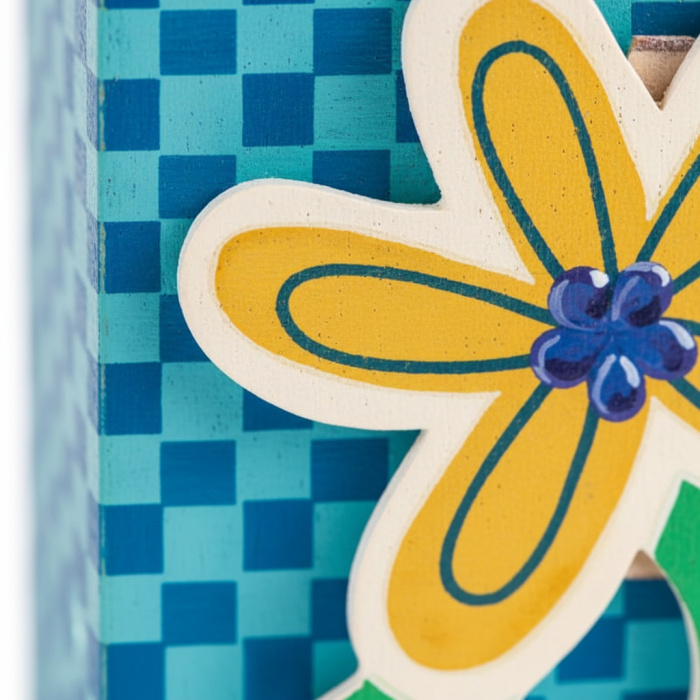 Suport scolar instrumente de scris din lemn, floare [3]