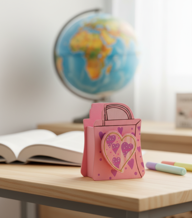 Suport scolar instrumente de scris din lemn, inima, div modele [2]