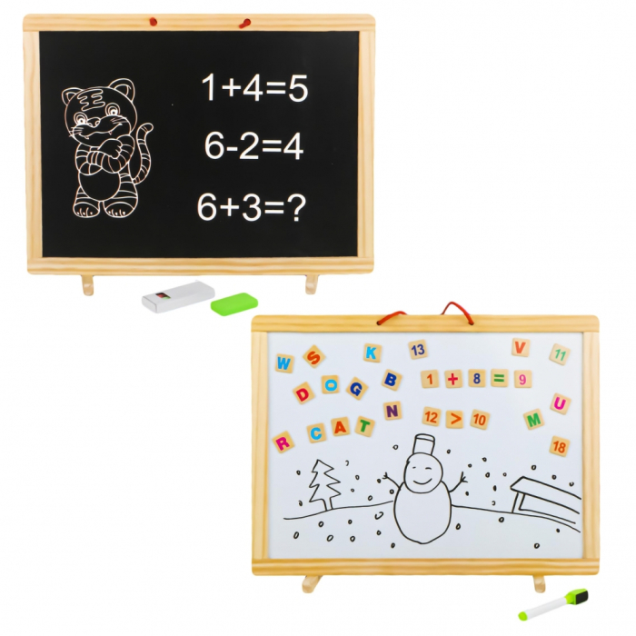 Tablita magnetica din lemn, litere si cifre [3]