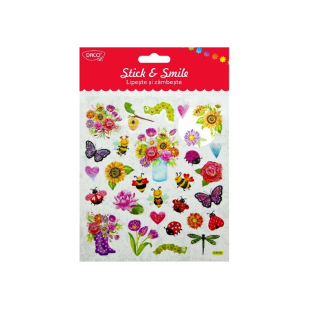 Creative și hobby - Abțibild - AB066 Grădina cu Flori Lipește și zâmbește DACO