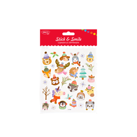 Abțibilduri creative - Abtibild - AB628 Craciunul animalutelor