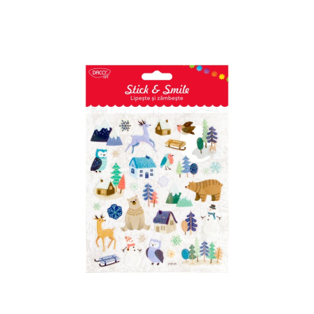 Abțibilduri creative - Abtibild - AB629 Animale prin zapada