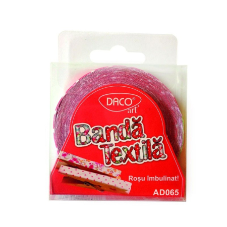 Accesorii Craft - Accesorii craft - AD065 banda textila rosu imbulinat DACO
