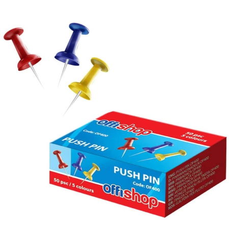 Agrafe, clipsuri & pioneze - Ace pluta color, 50 buc/set - OFFISHOP