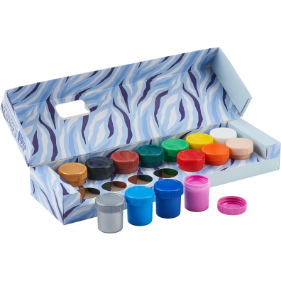 Acuarele - ACUARELE GUASE OXFORD KIDS PENTRU AFISE, SET 14 CULORI, RECIPIENT 20ML, INCLUDE AURIU, ARGINTIU SI CULOAREA PIELII