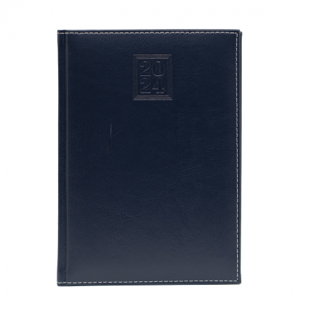 Agende - Agenda datata 2024 DeLuxe, format A5, 352 pagini, culoare albastru inchis