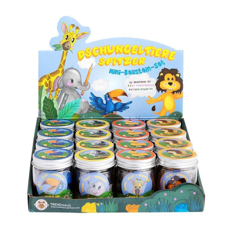 Ascutitori - Ascutitoare din mini cuburi constructii, Animale jungla