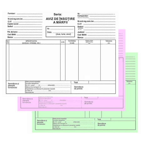 Registre si Formulare - Aviz de insotire a marfii autocopiativ, A5, 3 exemplare