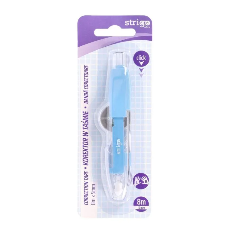 Corectoare - Banda Corectoare Strigo - Pix cu mecanism, 5mm x 8m Albastru/Verde