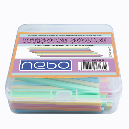 Betisoare Scolare - Betisoare scolare din plastic, culori pastel, 100 buc/set