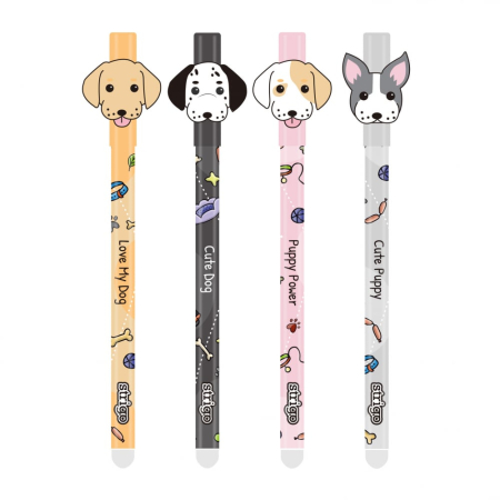 Pixuri - Blister Strigo pix cerneala cu stergere, model Catei,3 bucati/set