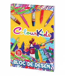 Bureți Tablă Magnetică - Bloc desen Colour KIDS A4 16file 110g
