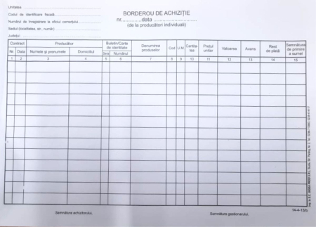 Registre & Formulare - Borderou de achizitii A4 orizontal