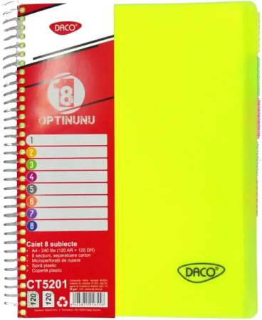 Caiete - Caiet A4 8 subiecte 240 file Coperta Plastic