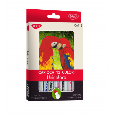Carioci - Carioca 12 culori varf conic unicolora Daco