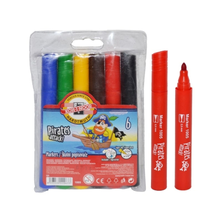 Carioci - Carioca 6 culori jumbo Pirati - Koh-I-Noor