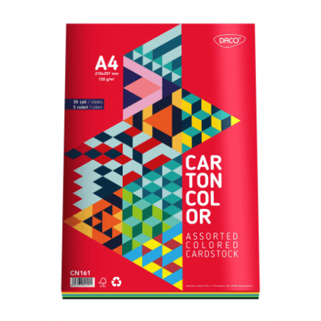 Hârtie & Produse din Hârtie - Carton color A4 30 coli 5 culori DACO