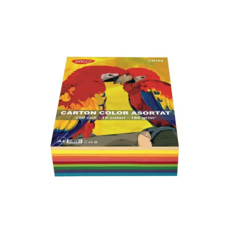 Carton Color - Carton Color Asortat A4 160g/m2 250 de coli 10 culori
