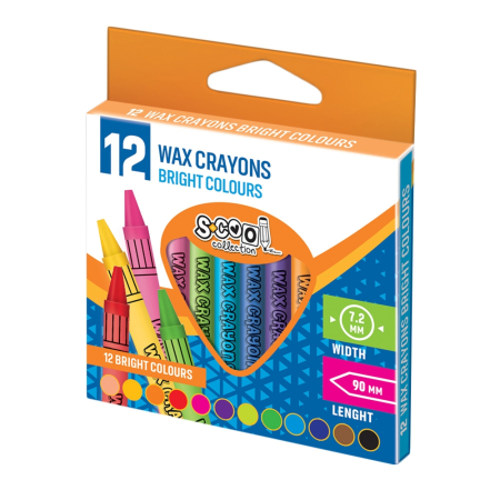 Creioane Colorate - Creioane cerate, 12buc/set - S-COOL