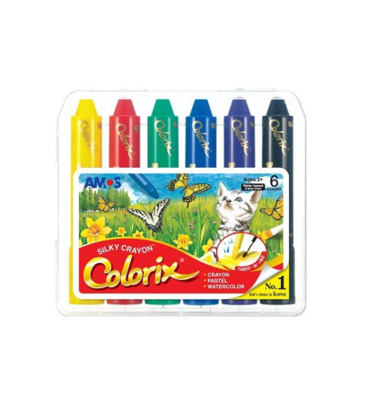 Creioane - Creioane cerate AMOS, 6 culori/cutie pvc