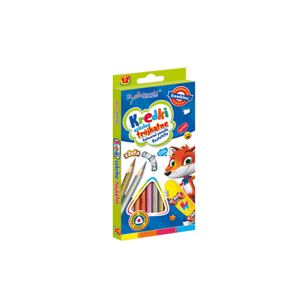 Creioane - Creioane lungi 12 culori, 18cm triunghiulare