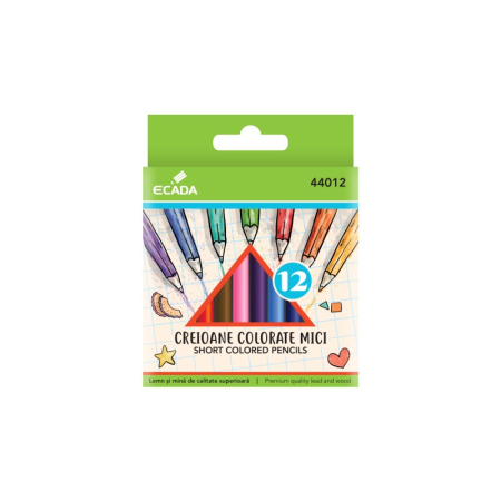 Instrumente de Scris - Creion color 12 mici ECADA