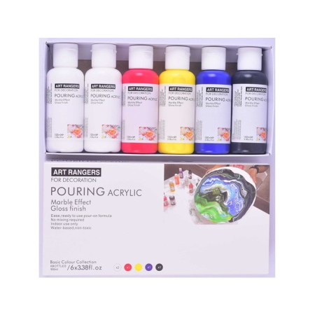 Culori Acrilice - Culori acrilice pentru tehnica de pictura pouring 6x100ml/tub