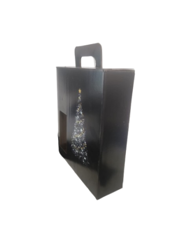 Cutie cadou carton 3 sticle cu fereastră și mâner 265x85x320 mm [1]