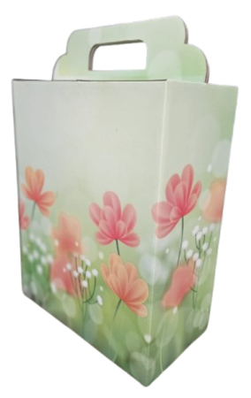 Cutii carton depozitare - Cutie cadou cu flori 260x135x325mm design primăvară