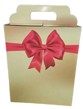 Cutii carton depozitare - Cutie Carton Cadou Auriu/Rosu All Season 260x135x325 mm