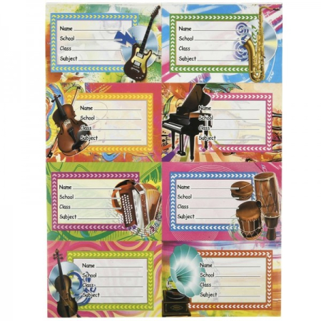 Etichete Școlare - Etichete Scolare Model INSTRUMENTE MUZICALE