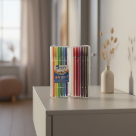 Fineliner, varf 0.4mm, 12 cul/set - S-COOL [0]