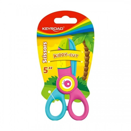 Foarfeci școlare - Foarfeca Keyroad Kiddy-Cut, 12.5cm, plastic, multicolora