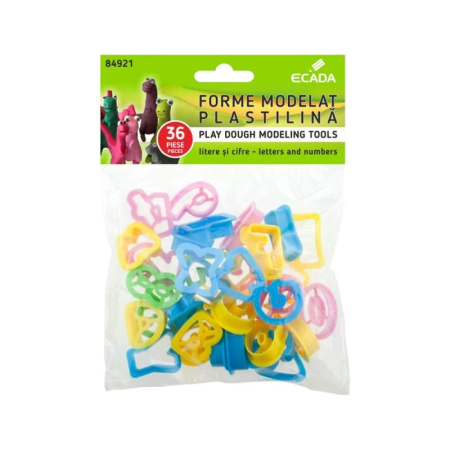 Forme pentru plastilină - Forme modelat plastilina 36 litere si cifre ECADA