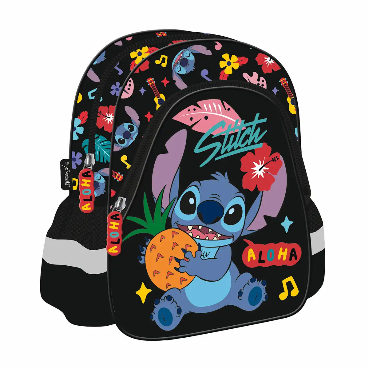 Ghiozdane - Ghiozdan copii Majewski, Stitch, Aloha, 2 compartimente, 29 x 22 x 9 cm