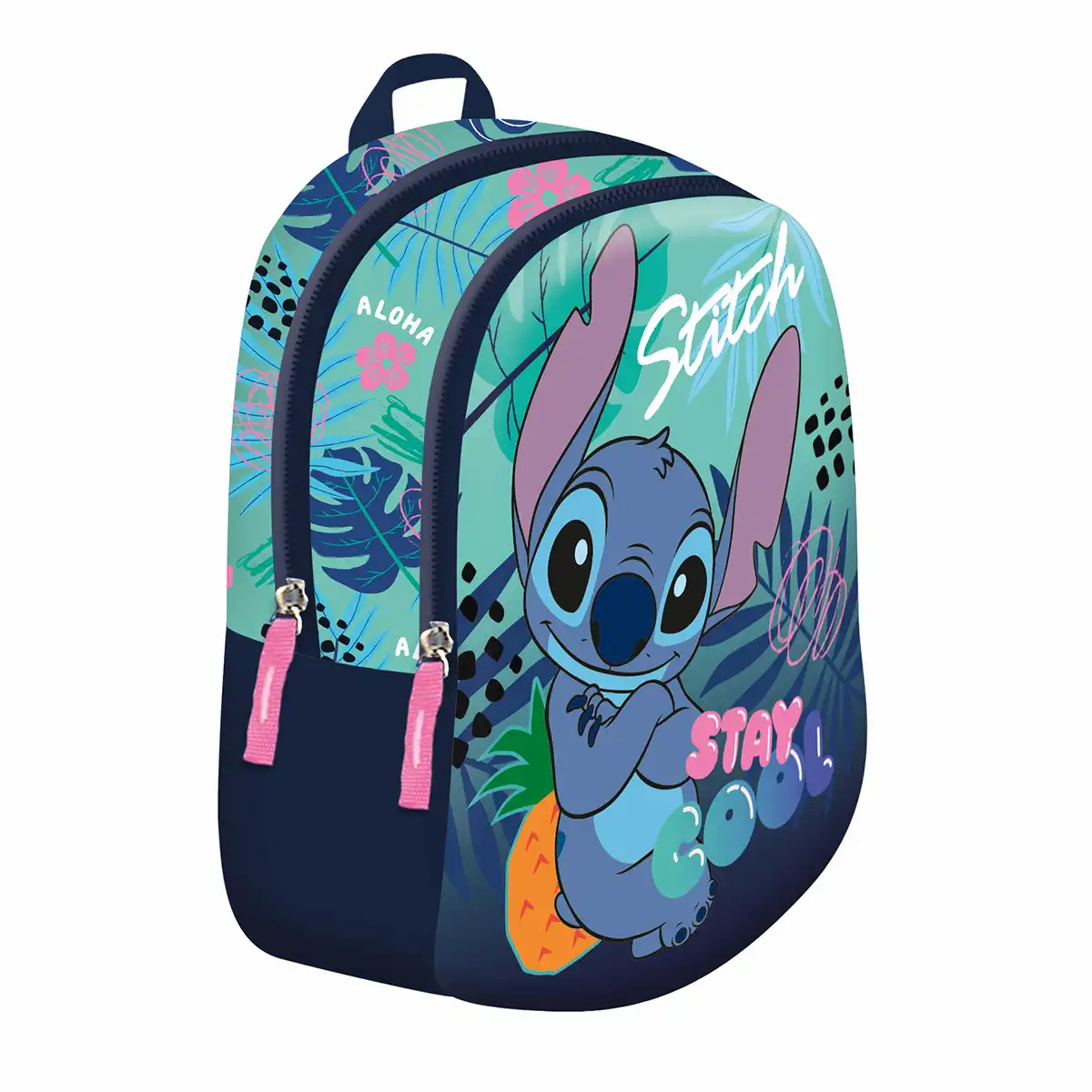 Rechizite Școlare - Ghiozdan copii Majewski, Stitch Stay Cool, 2 compartimente, 29x22x9 cm