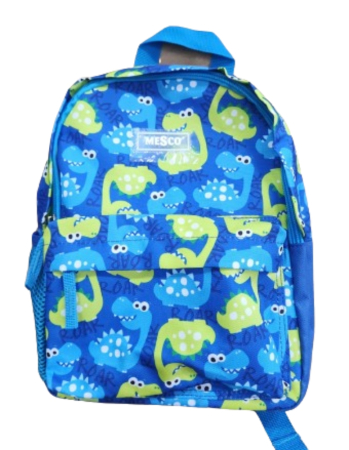 Ghiozdane - Ghiozdan de gradinita Mesco cu 2 compartimente, Croco, Albastru, 32x26x10 cm