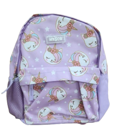 Ghiozdane - Ghiozdan de gradinita Mesco cu 2 compartimente, Pisicute Unicorni, Mov, 32x26x10 cm