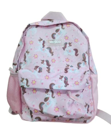 Ghiozdane - Ghiozdan de gradinita Mesco cu 2 compartimente, Unicorni, Roz, 32x26x10 cm