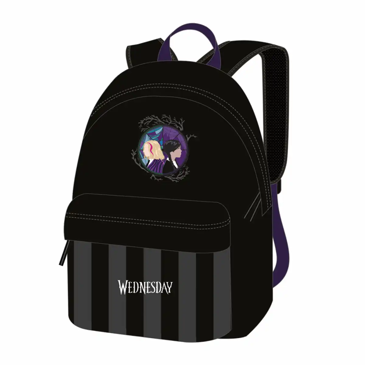 Rechizite Școlare - Ghiozdan Majewski, Wednesday si Enid, 1 compartiment, 40x30x12 cm