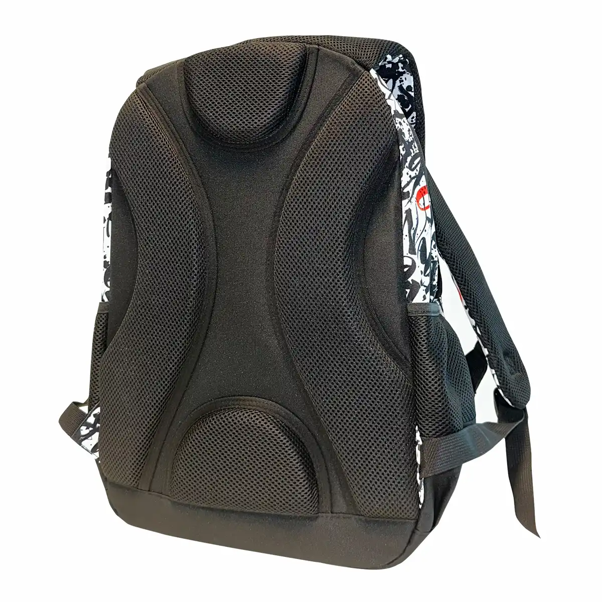 Ghiozdan Next Level 2 compartimente 48x33x20cm design alb negru [1]